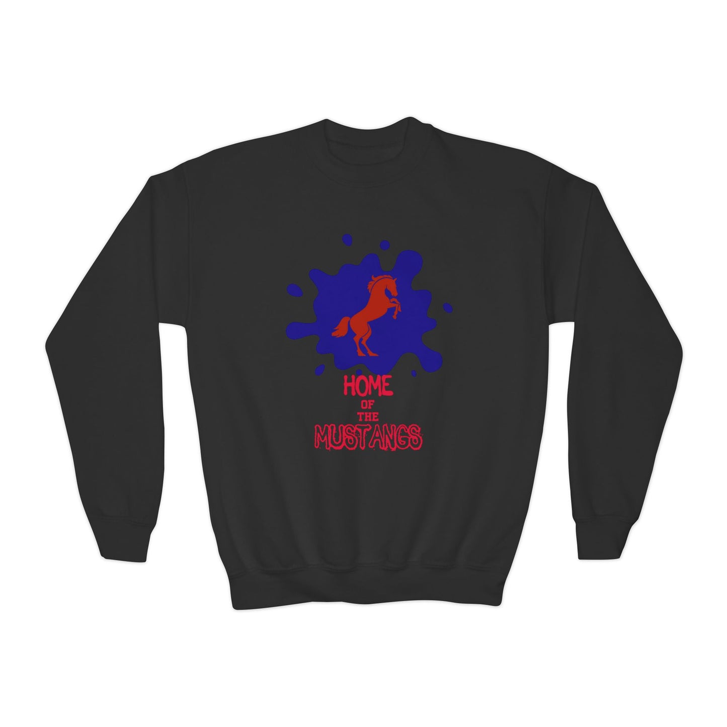 black criswell elementary forney texas sweatshirt mustangs logo dyllan johnson artist