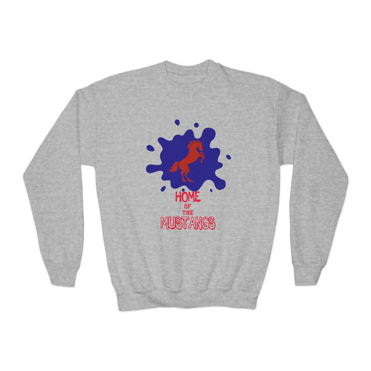 grey criswell elementary forney texas sweatshirt mustangs logo dyllan johnson artist