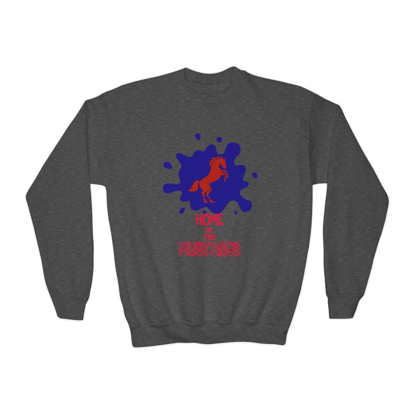 heather grey criswell elementary forney texas sweatshirt mustangs logo dyllan johnson artist