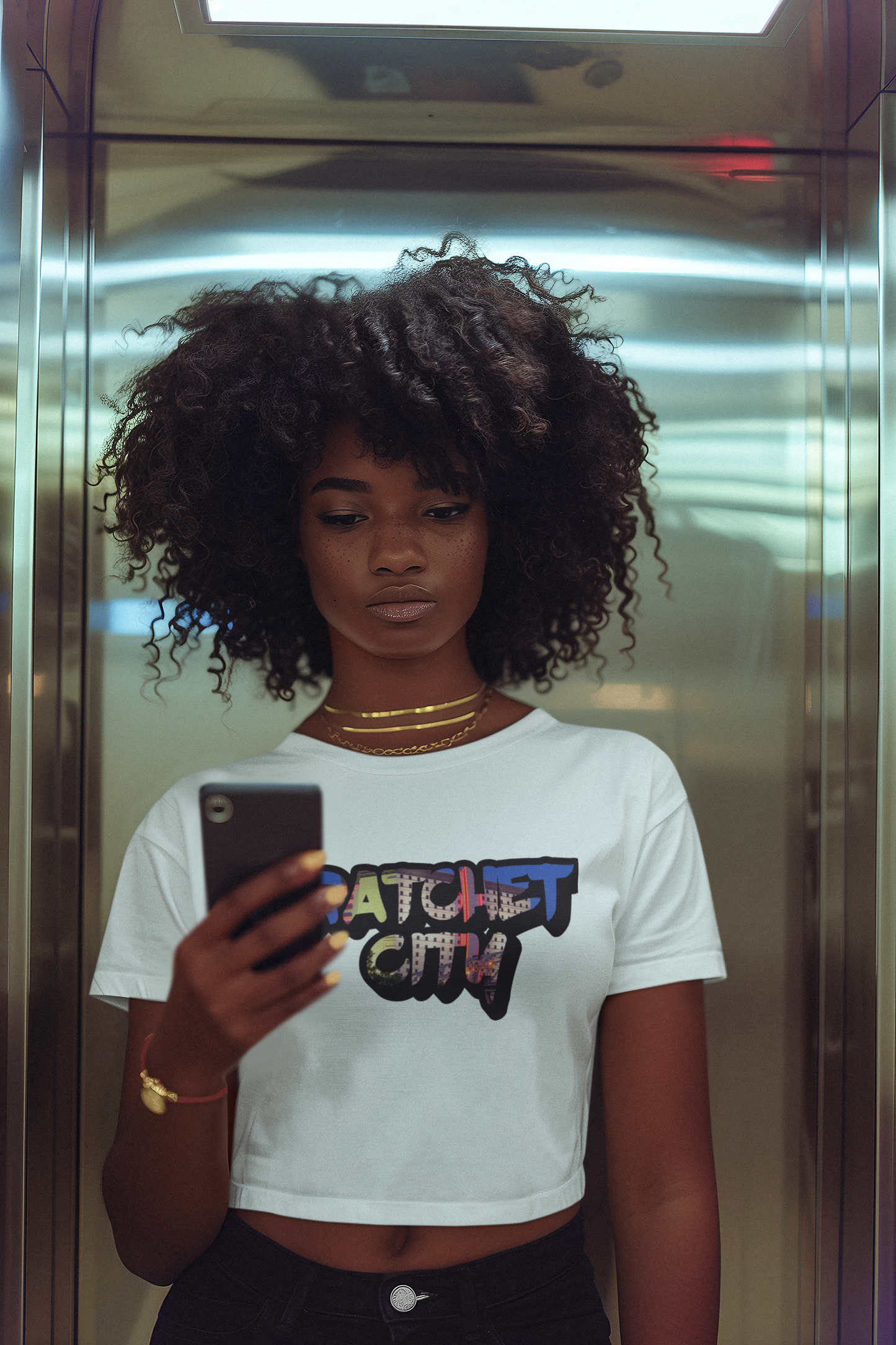 Ratchet City Lights crop T-shirt