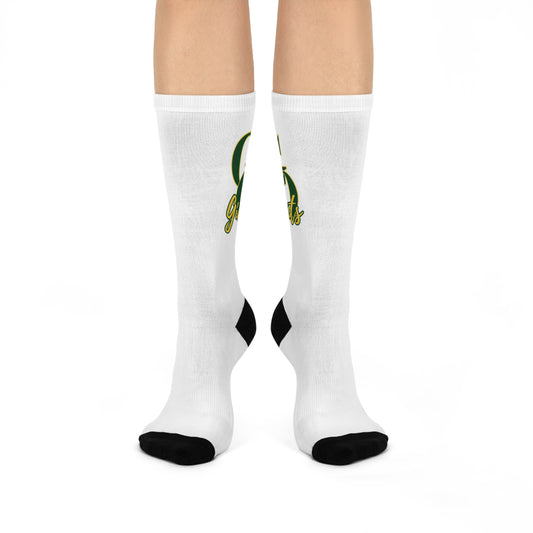 White Green Oaks Socks