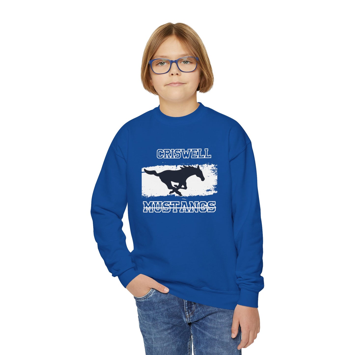 Youth Sweatshirt - Criswell Mustangs by Dyllan