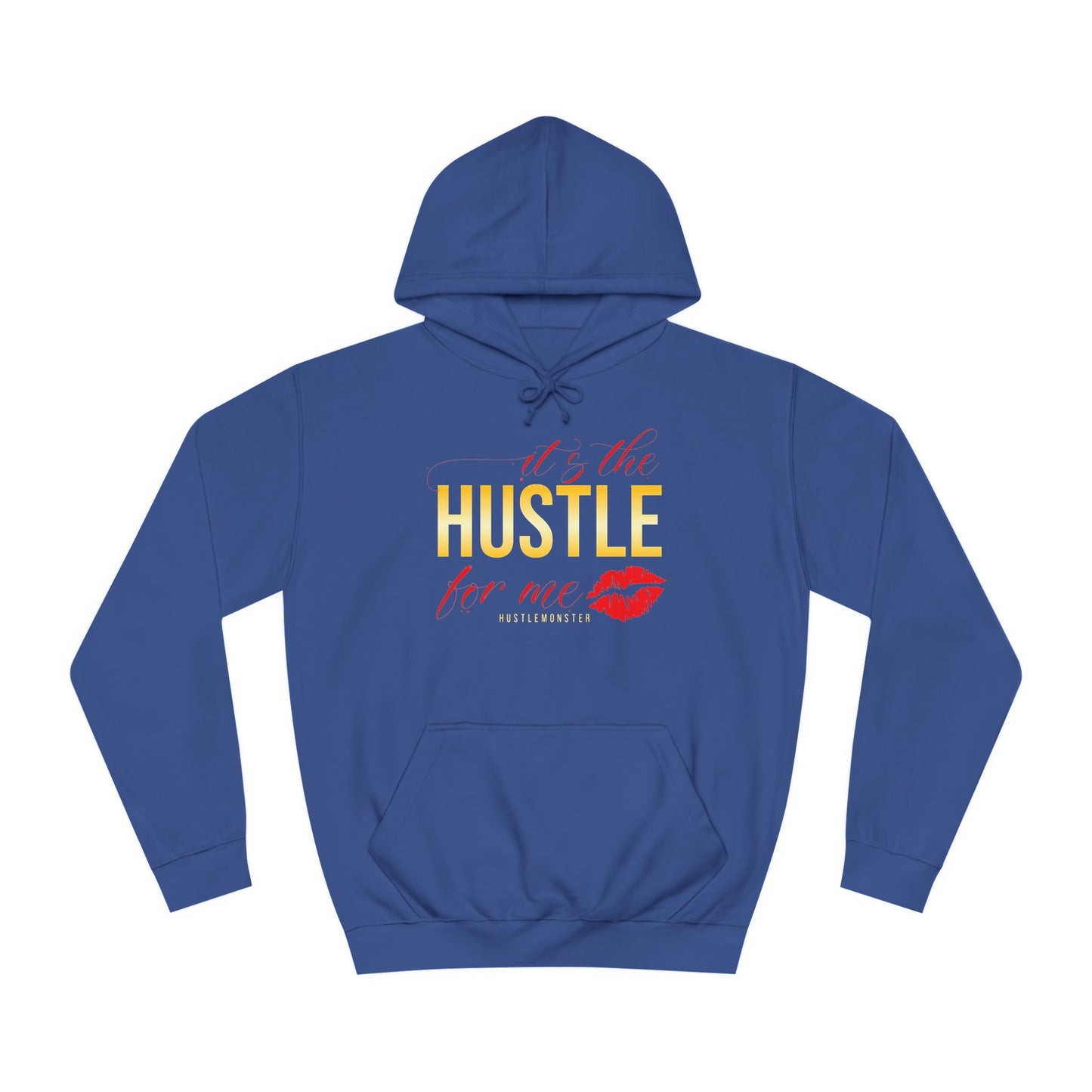 blue hoodie with red and gold Hustle lips women Hustle Monster Shreveport Cooper Road business owner