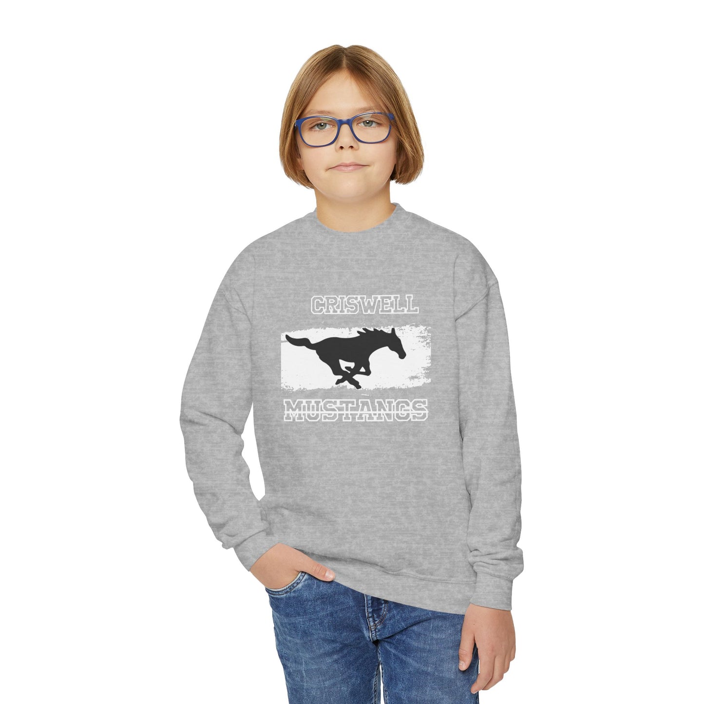 Youth Sweatshirt - Criswell Mustangs by Dyllan