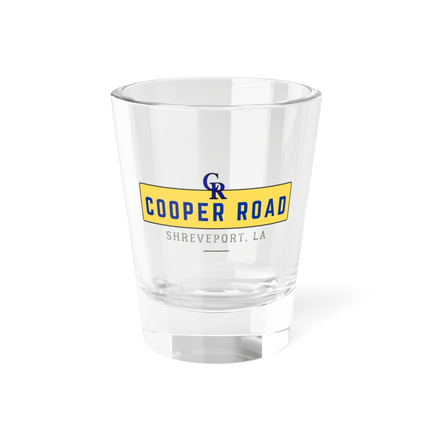 Cooper Road shot glass drink drank drunk celebrate We Bang neighborhood custom gift