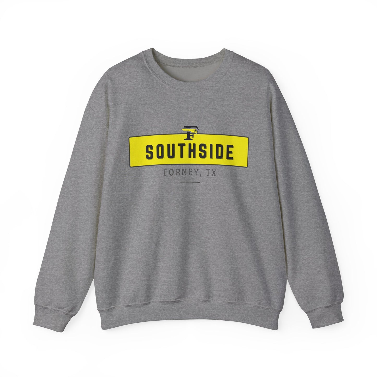 grey Southside Forney Texas insignia design by Hustle Monster 75126 spirit wear school streetwear comfy