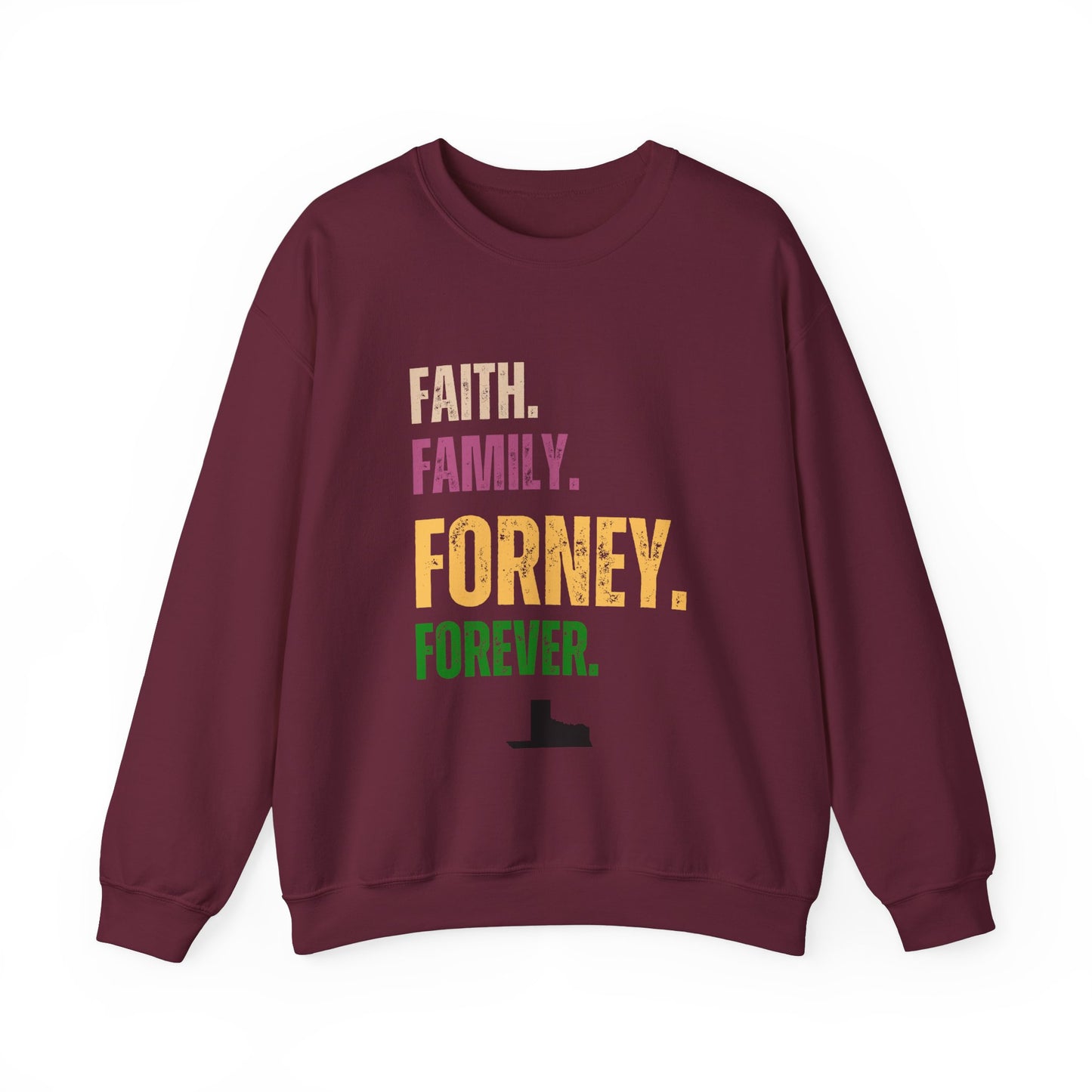 maroon faith family forney forever texas god christ church spiritual religion unity love inspiration shirt