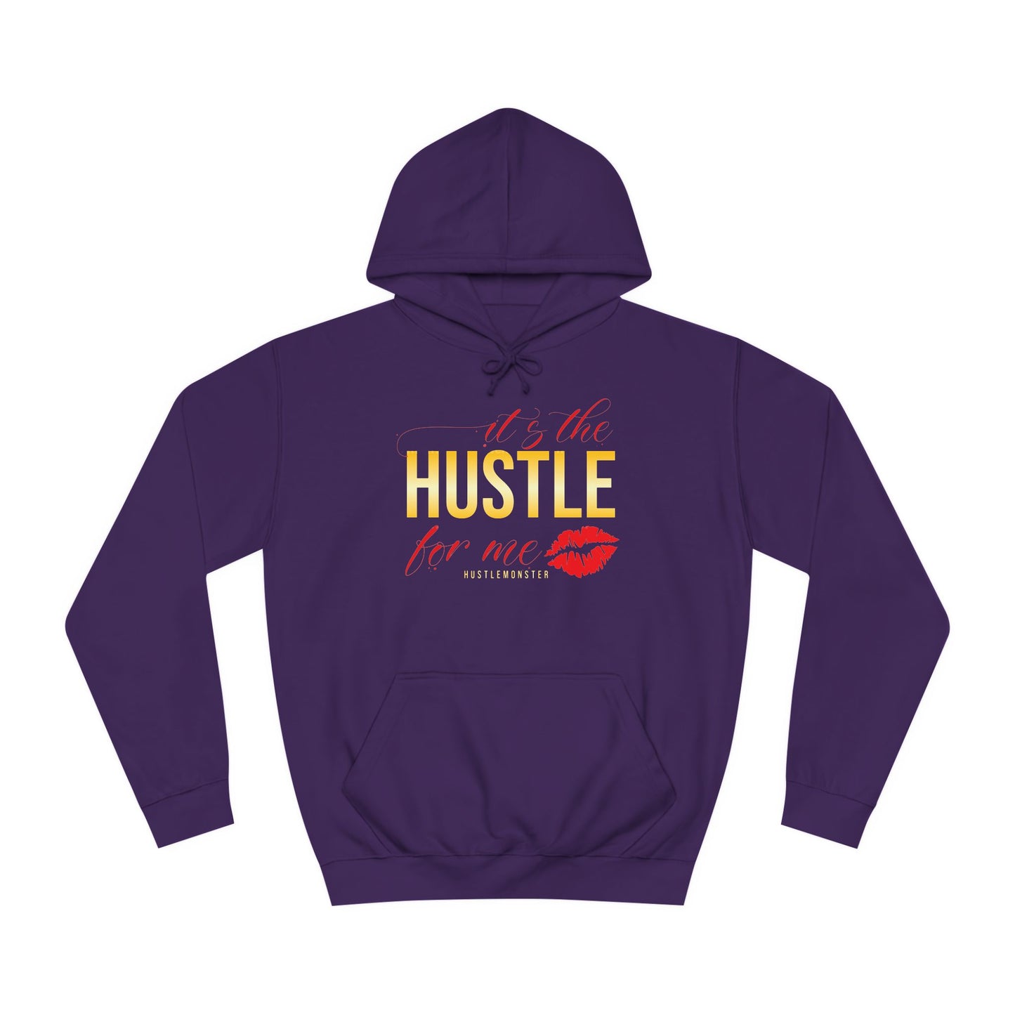 purple hoodie with red and gold Hustle lips women Hustle Monster Shreveport Cooper Road business owner