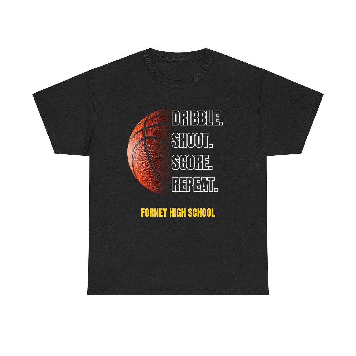 black dribble shoot score repeat shirt Forney High School Lady Rabbits girls basketball team spirit wear