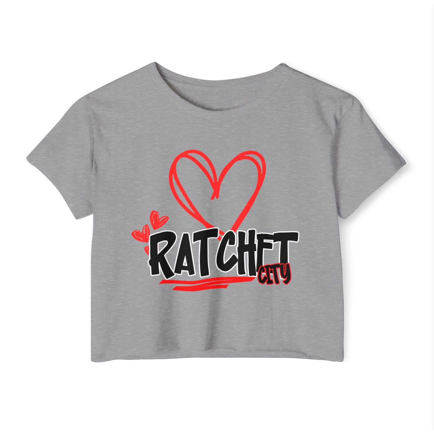 Ratchet City Shreveport Louisiana crop top shirt black red grey