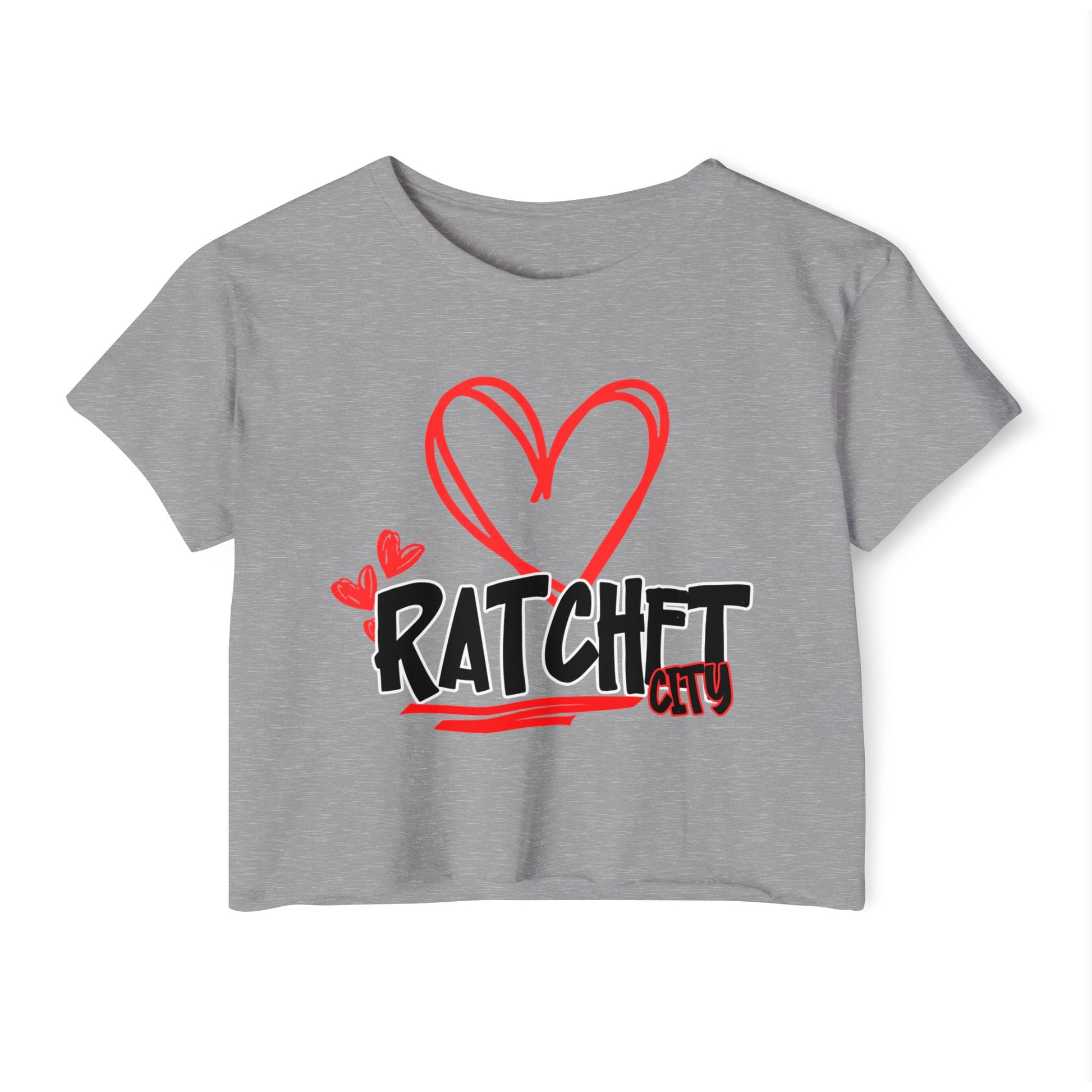Ratchet City Shreveport Louisiana crop top shirt black red grey