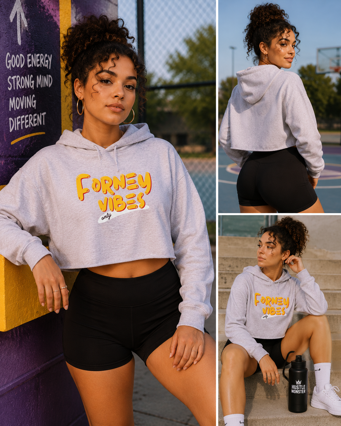 Forney Vibes Only Women's Cropped Hooded Sweatshirt