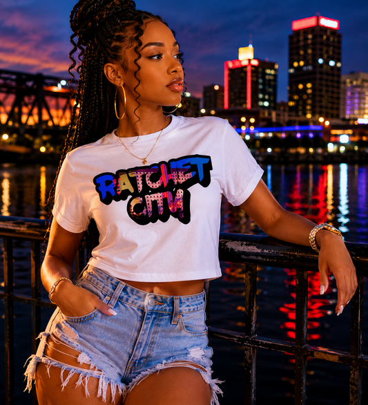 Ratchet City Lights crop T-shirt