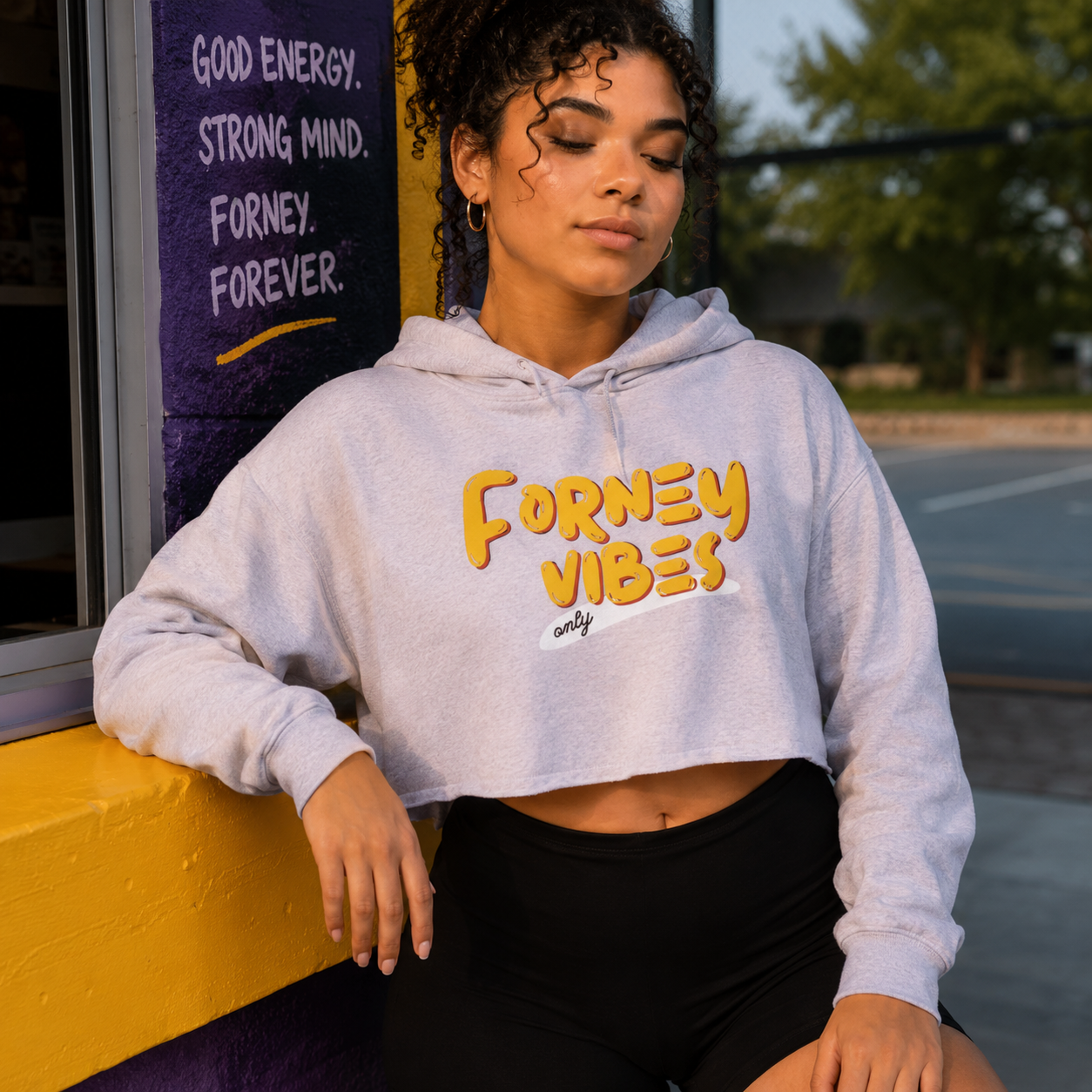 Forney Vibes Only Women's Cropped Hooded Sweatshirt