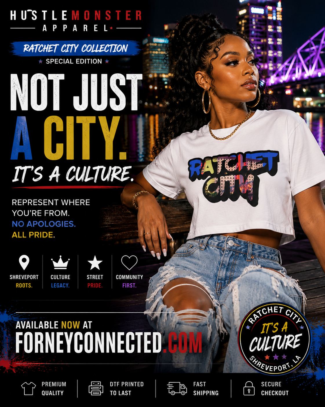 Ratchet City Lights crop T-shirt